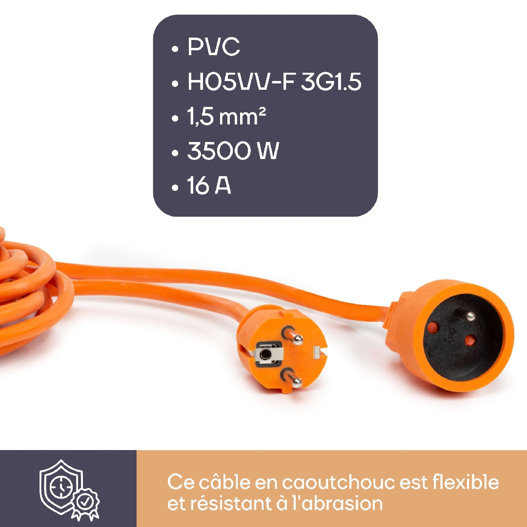 RALLONGE ORANGE 40M - 3G 1,5