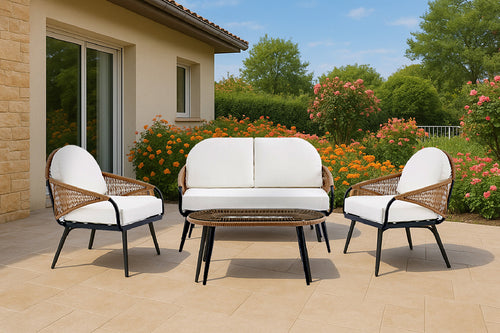 3 FAUTEUILS & TABLE MLM-211063
