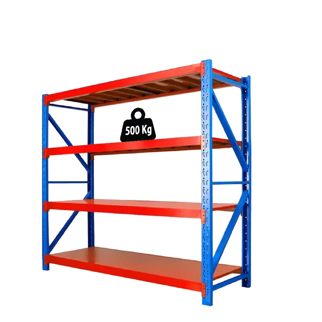 ETAGERE HEAVY DUTY BLEU ROUGE 4 NIVEAUX - 500KG PAR NIVEAU - 200X70X240CM