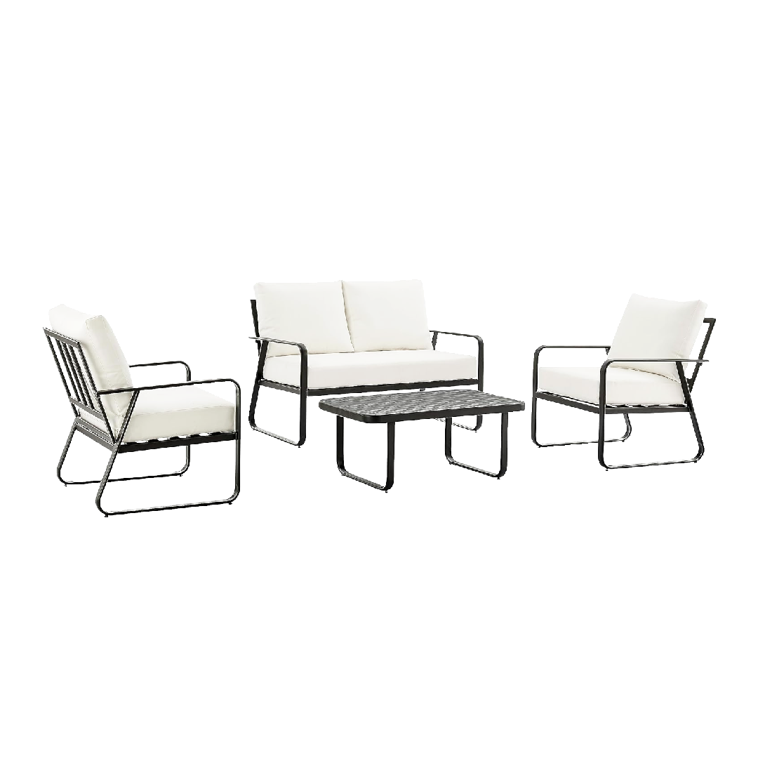 3 FAUTEUILS & TABLE MLM-211054