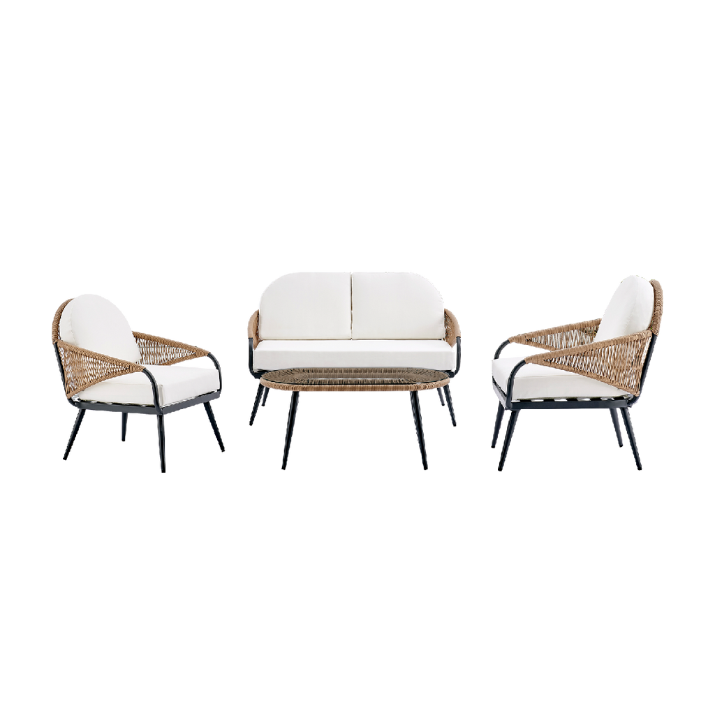 3 FAUTEUILS & TABLE MLM-211063