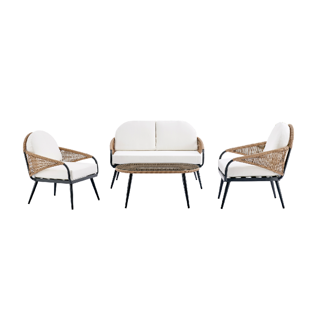 3 FAUTEUILS & TABLE MLM-211063