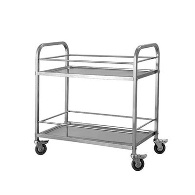 CHARIOT DE SERVICE INOX 2 NIVEAUX
