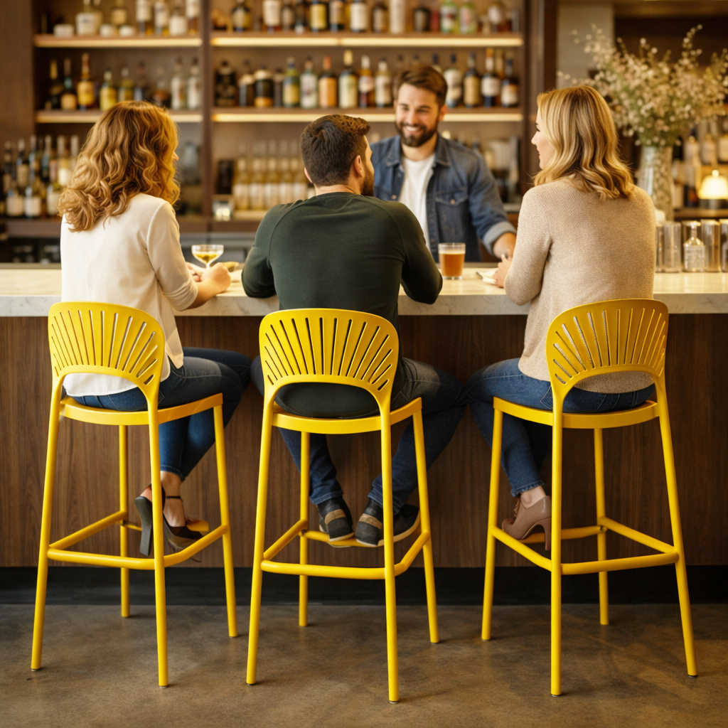 PLASTIC BAR CHAIR JAUNE