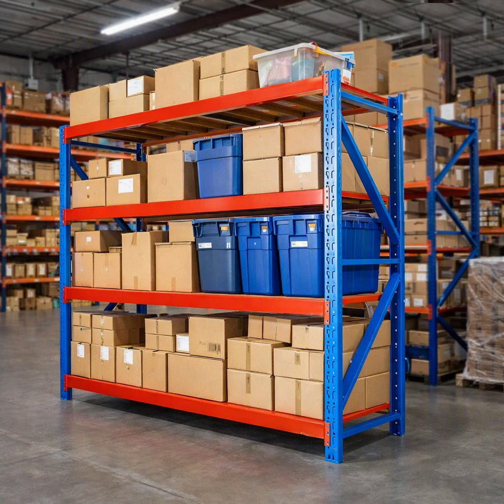 ETAGERE HEAVY DUTY BLEU ROUGE 4 NIVEAUX - 500KG PAR NIVEAU - 200X70X240CM