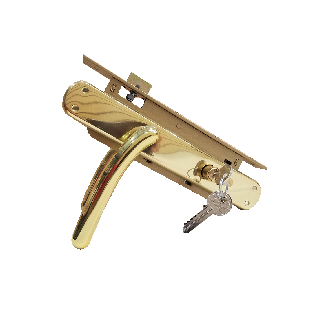 ICSA SET LOCK 110/302 OLV POLISHED BRASS HANDLE