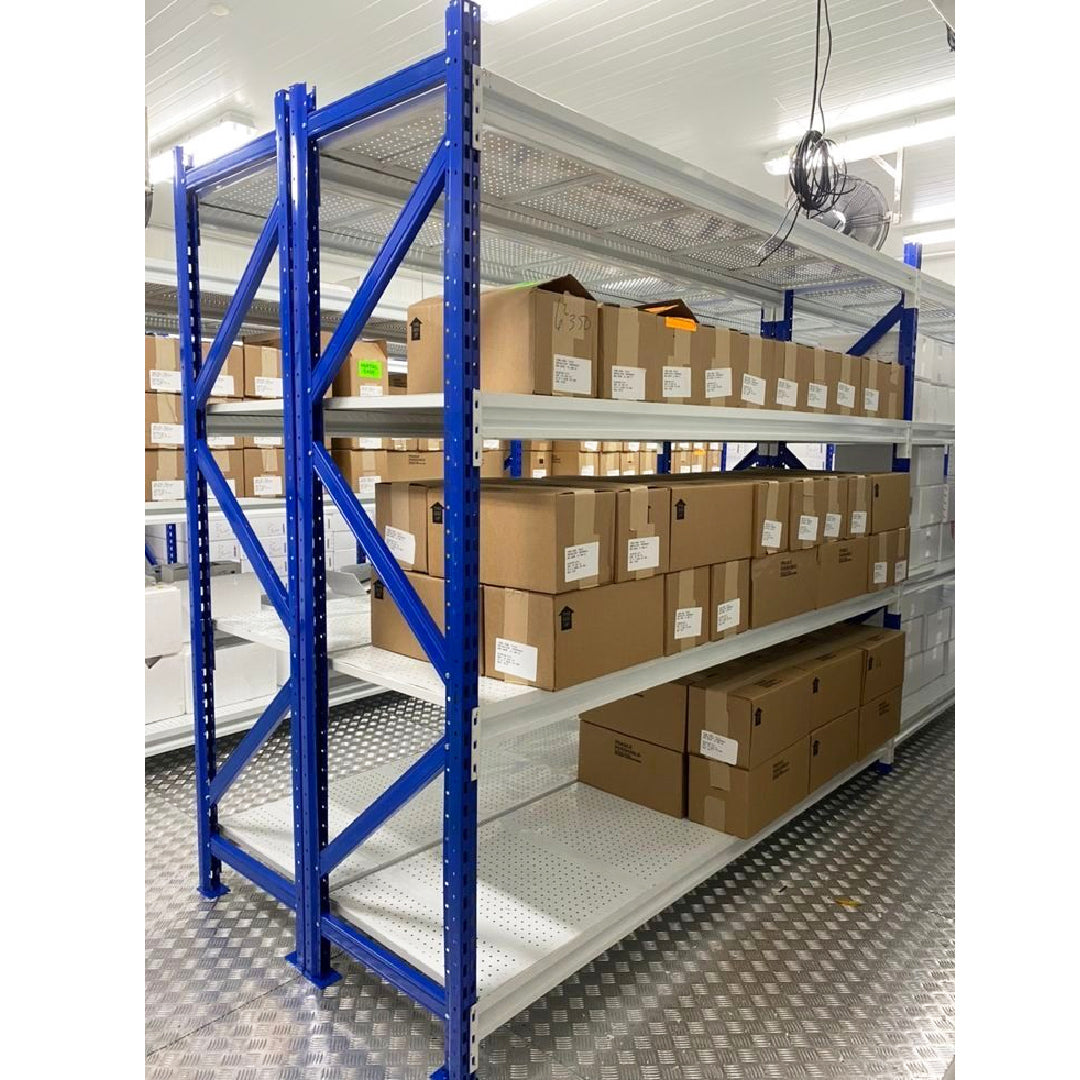 ETAGERE HEAVY DUTY BLEU BLANC 5 NIVEAUX - 500KG PAR NIVEAU - 200X70X240CM