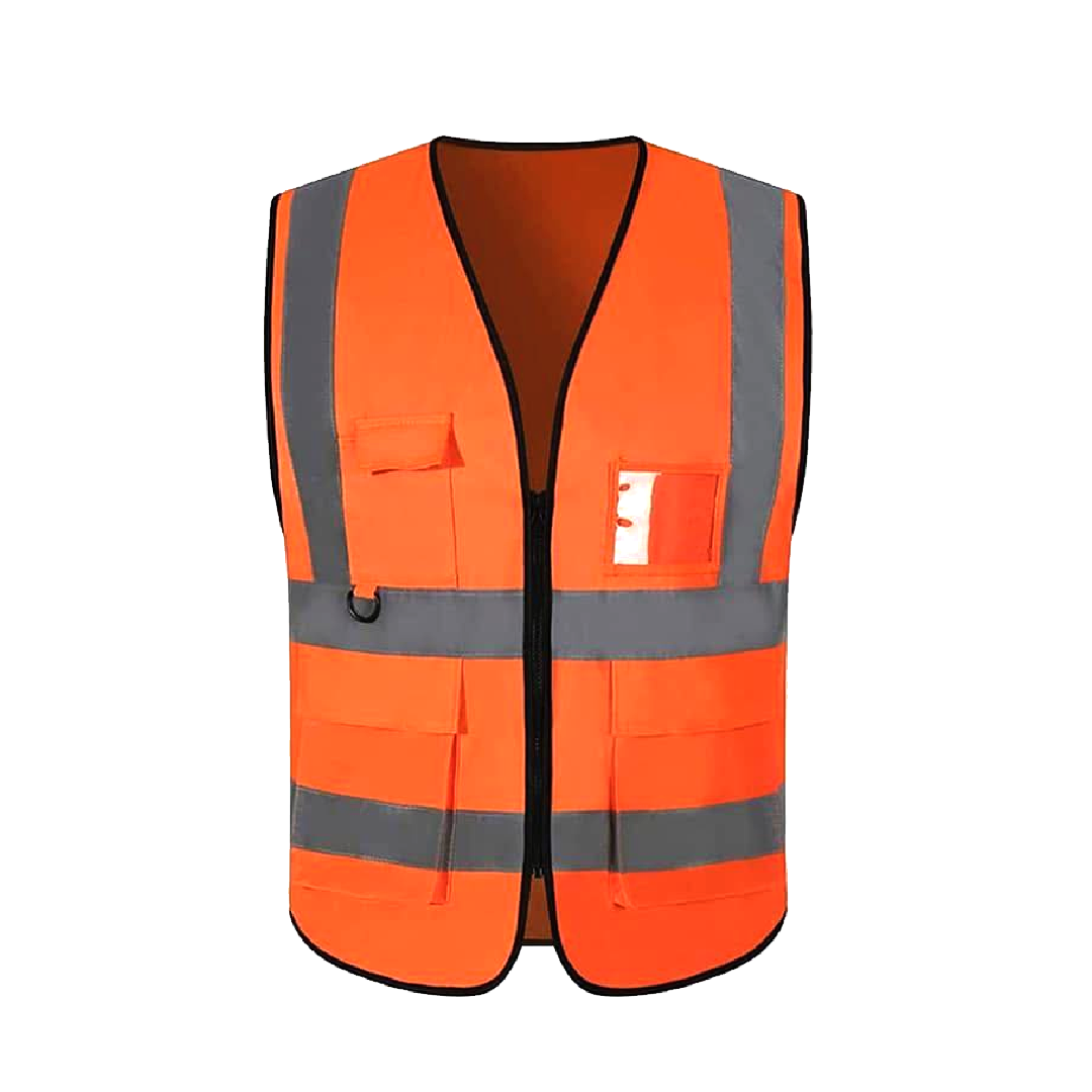 GILET HI-VIZ ORANGE AVEC POCHES