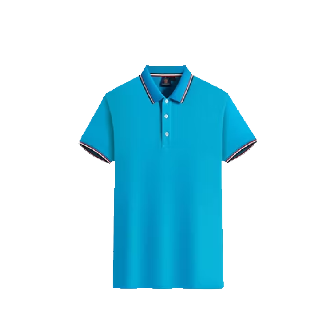 POLO BLEU 100% COTON