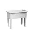 POT DE FLEUR RECTANGULAIRE SUR PIEDS BLANC