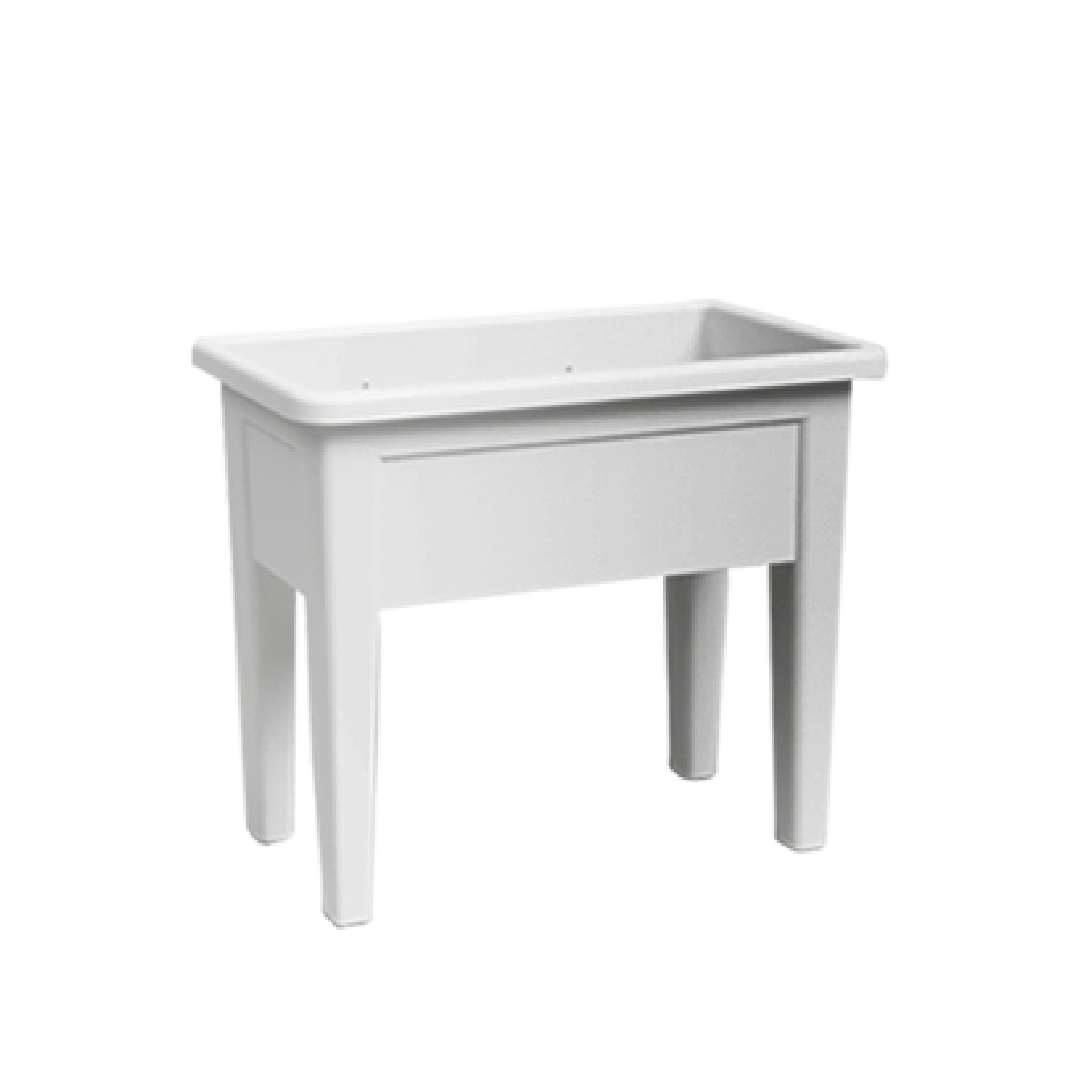 POT DE FLEUR RECTANGULAIRE SUR PIEDS BLANC