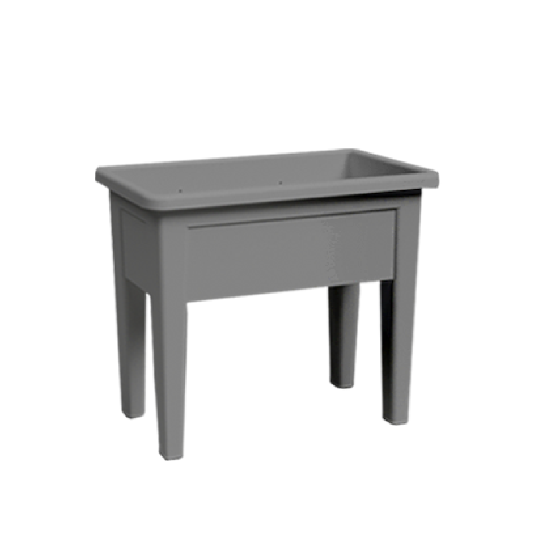 POT DE FLEUR RECTANGULAIRE SUR PIEDS GRIS