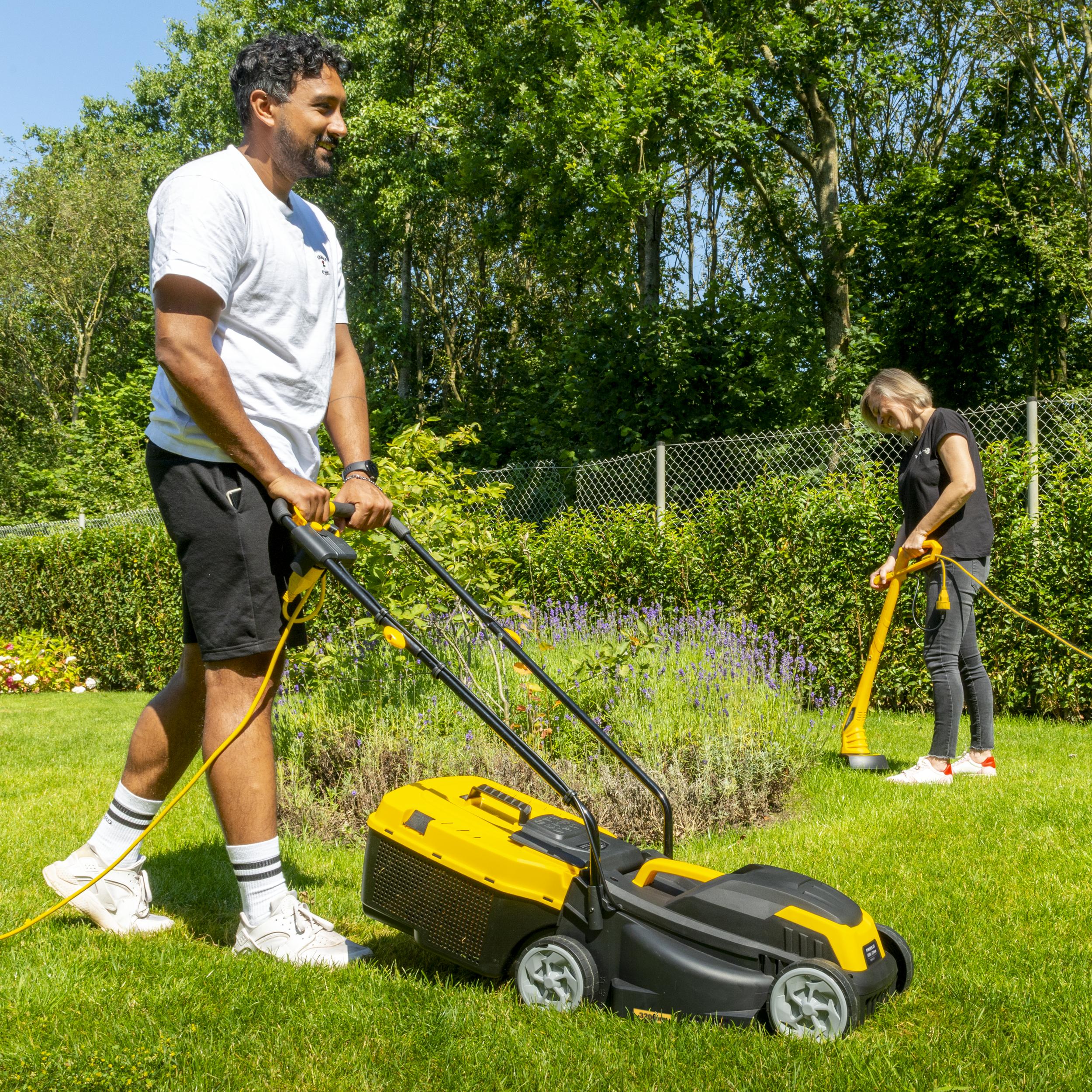 TONDEUSE A GAZON ELECTRIQUE 1300W + COUPE-BORDURE 250W