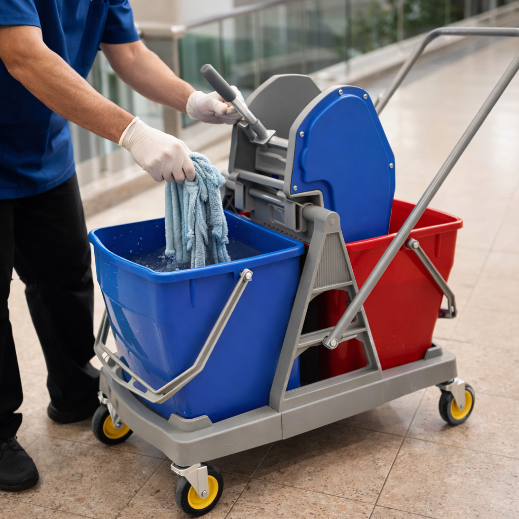 CHARIOT DE NETTOYAGE AVEC 2 SEAUX 36L